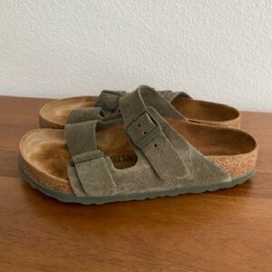 Birkenstock Arizona Suede Leather Thyme, 36 Regular/Wide